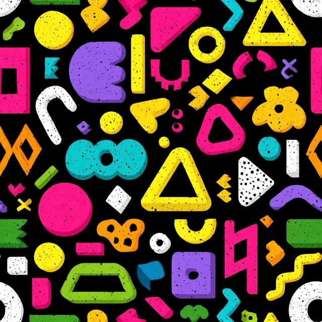 Neo Memphis Geometric Pattern Pop Art Design