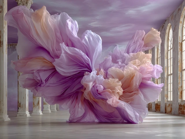 Organza Wing Wall Art Pink Purple Abstract Room