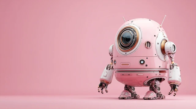 Futuristic Robot Design Pink Background Technology