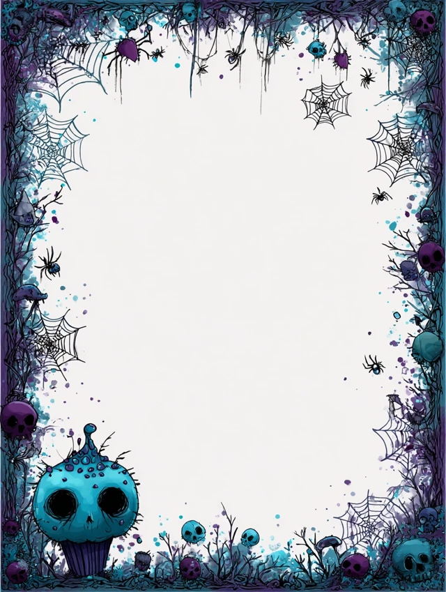 Horror Wedding Sign Border Eerie Gothic Art
