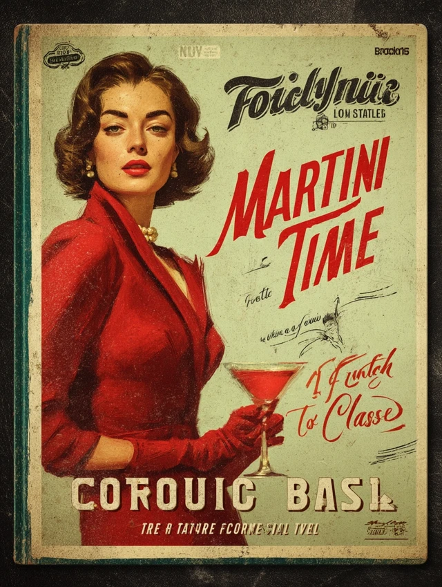 Martini Time: Vintage Retro Cocktail Ad