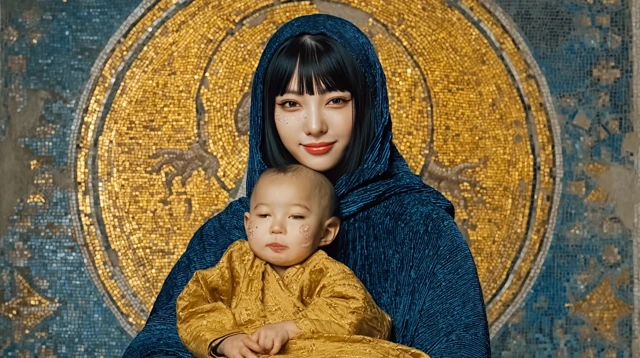 Mother and Son Portrait Modern Charm