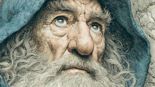 Gloins Face A Detailed Watercolor Portrait