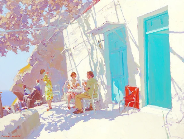 Cafe Conversation Sunlight and Laughter
