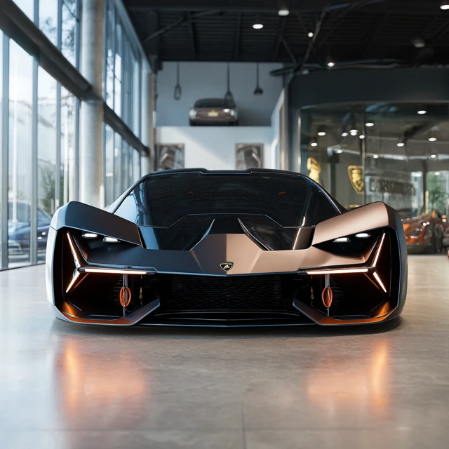 Lamborghini Temerario Supercar in Showroom 3D Render