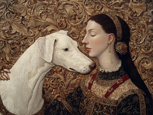 Medieval Art Lady and the Unicorn Illustration