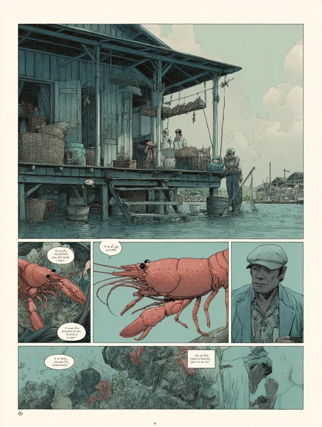 Thai Comic Book Page: Shrimp and Ferret
