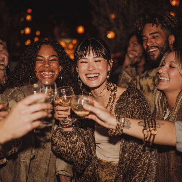 Party Cheers Smiling People Social Gathering