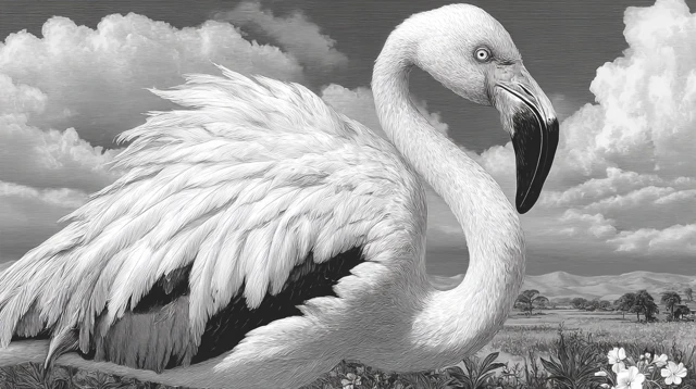 Flamingo Coloring Book Detailed Floral Illustration