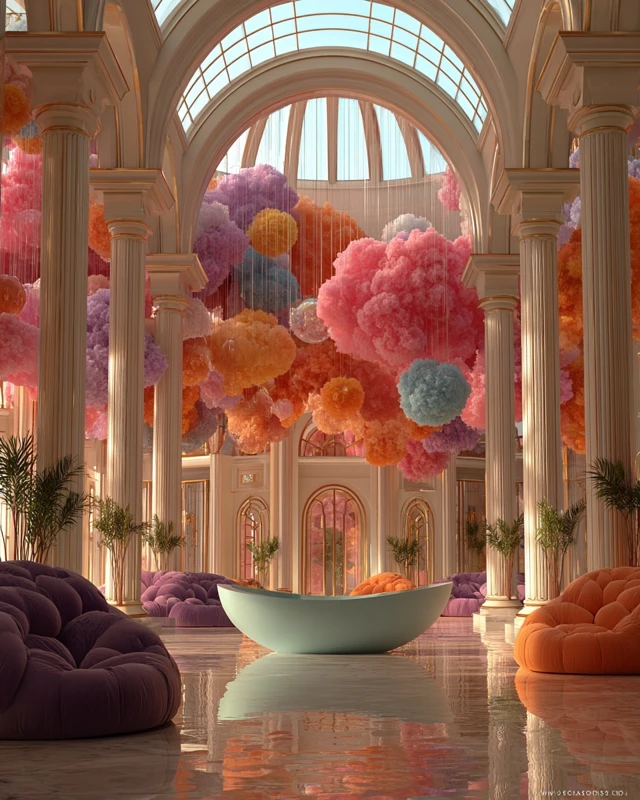 Futuristic Interior Cloud Garden Design