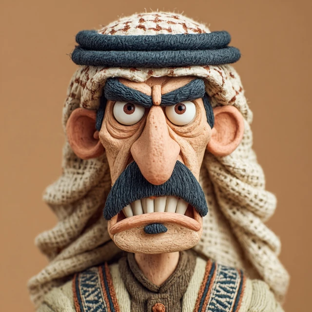 Clay Caricature of Middle Eastern Man Classic Stop Motion