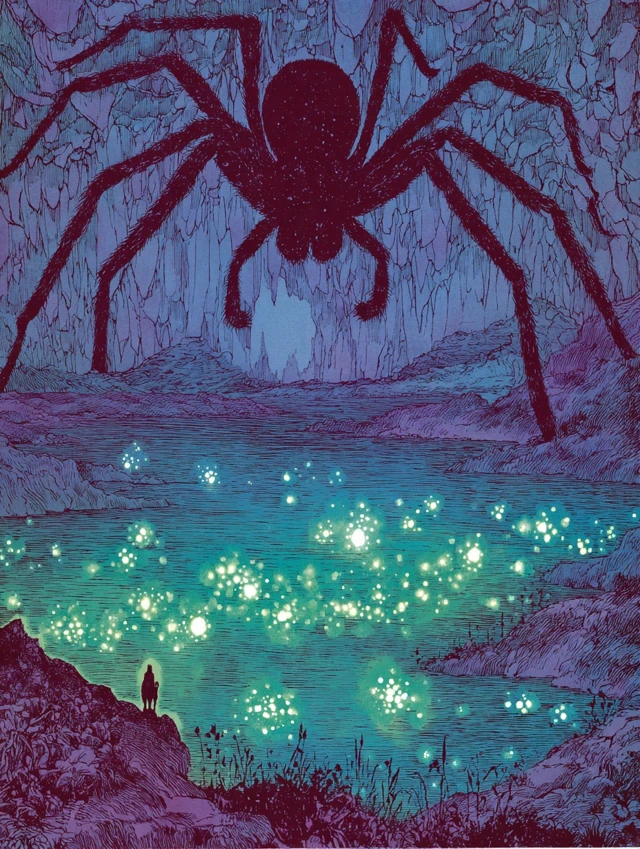 Giant Spider in a Desert Cave