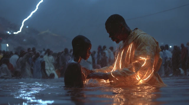 Baptism in South Africa During a Thunderstorm
