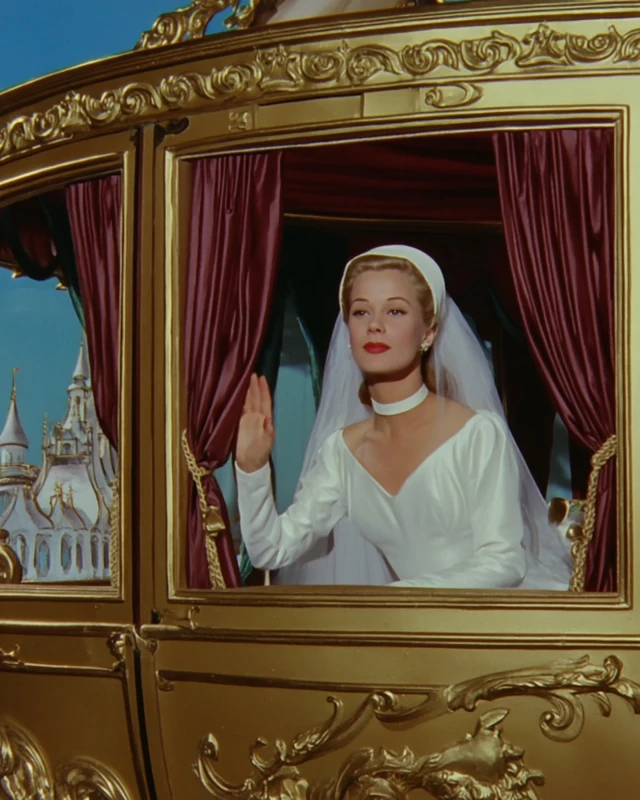 Cinderella in Wedding Carriage: 90s Film Aesthetic