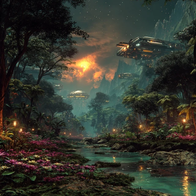 Jupiter Jungle Futuristic Landscape