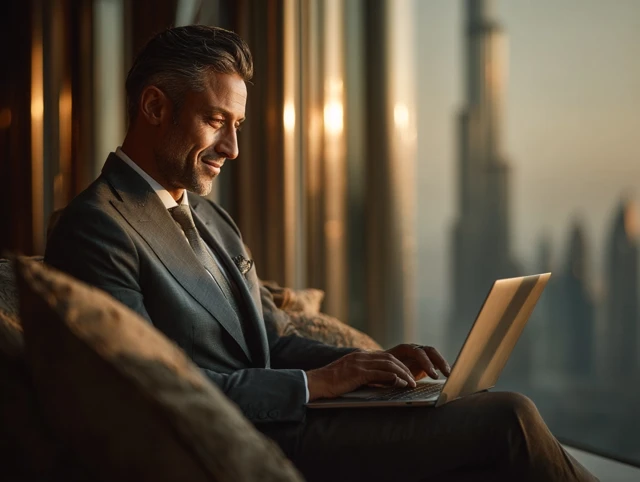 Successful Businessman in Dubai, Elegant Portrait