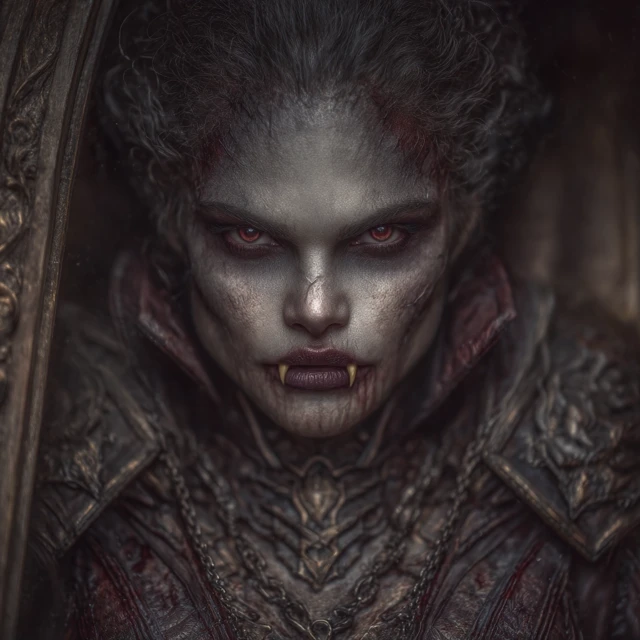 Intense Vampire Portrait Realistic Photorealism