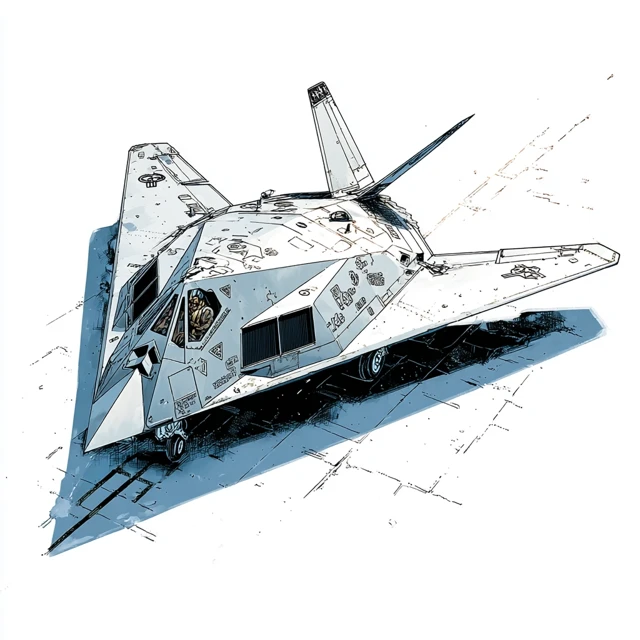 F-117 Nighthawk Comic Illustration