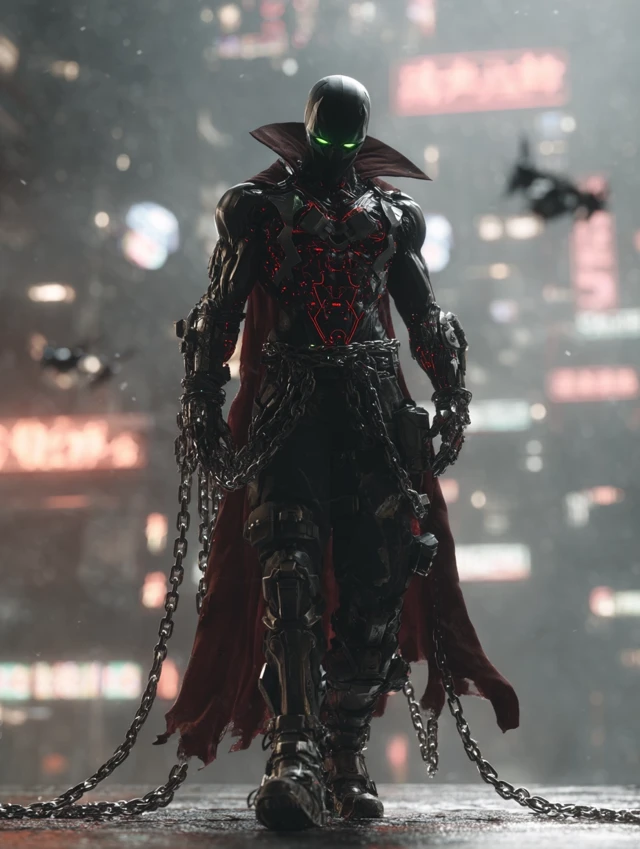 Cyberpunk Spawn: Antihero in Neon City