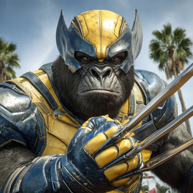Wolverine Gorilla Hyper Realistic Image
