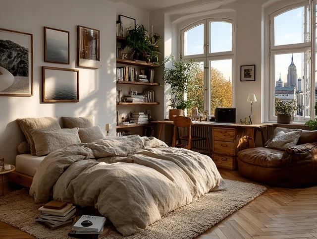 Cozy Bedroom Design in an Old Apartment