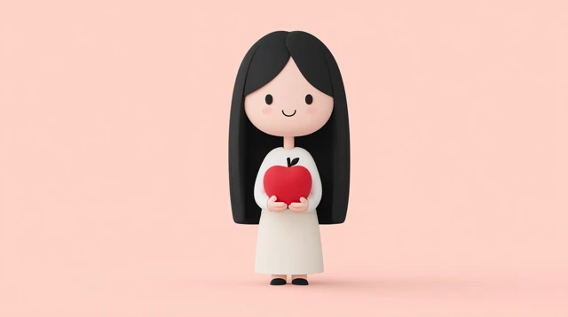 Cute Student Holding Apple Smiling School Visuals