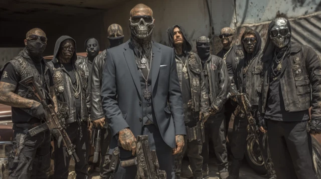 Mexican Gangster Group Motorcycle Badass