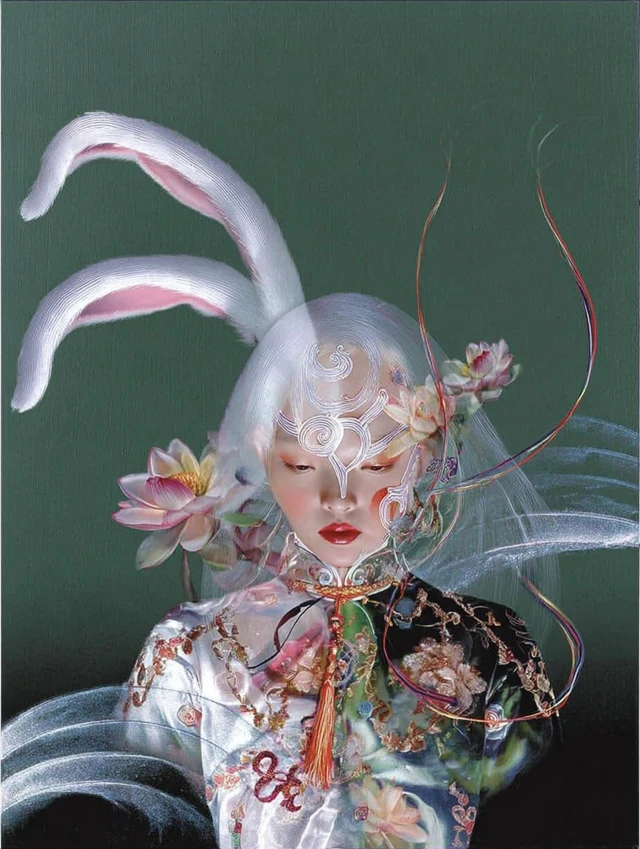 Rabbit Girl Portrait Chinese Inspired Art