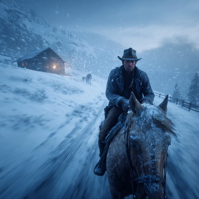 Arthur Morgan Winter Ride Red Dead Redemption 2