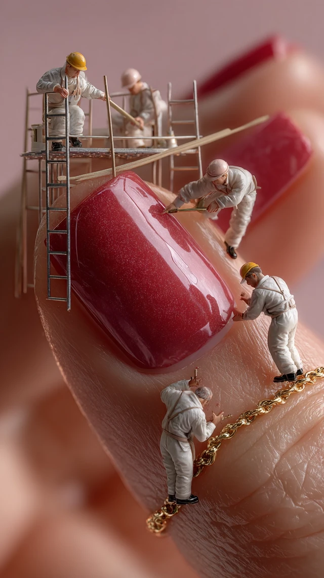 Macro Photography Miniature Nail Polish Workers