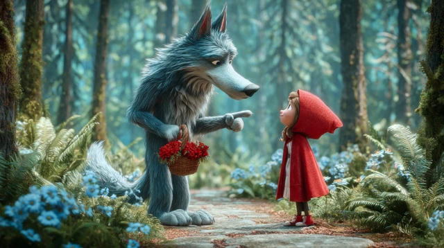 Little Red Riding Hood and the Wolf in 3D