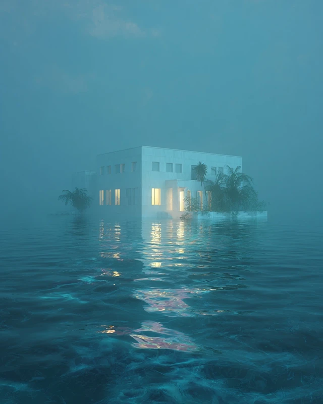 Mysterious House on Water Artistic Rendering