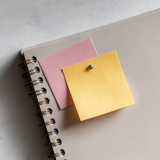 Sticky Note Paper with Clip Top View