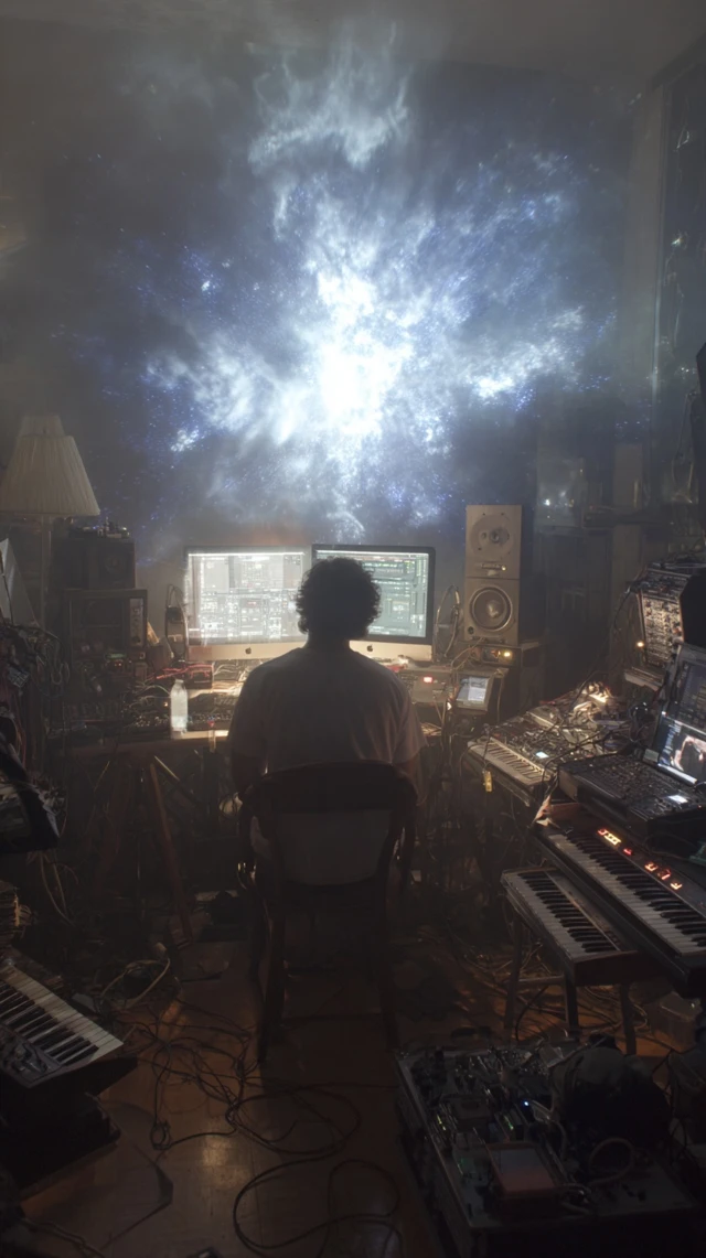 Music Studio with Exploding Star Light Show
