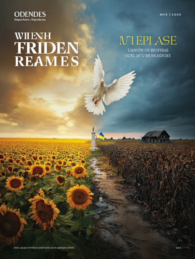 Ukraine War Devastation Hope Sunflower Field Cover Art