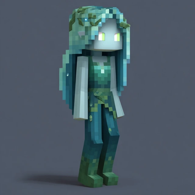 AquaLush Minecraft Skin Magical Water Adventurer