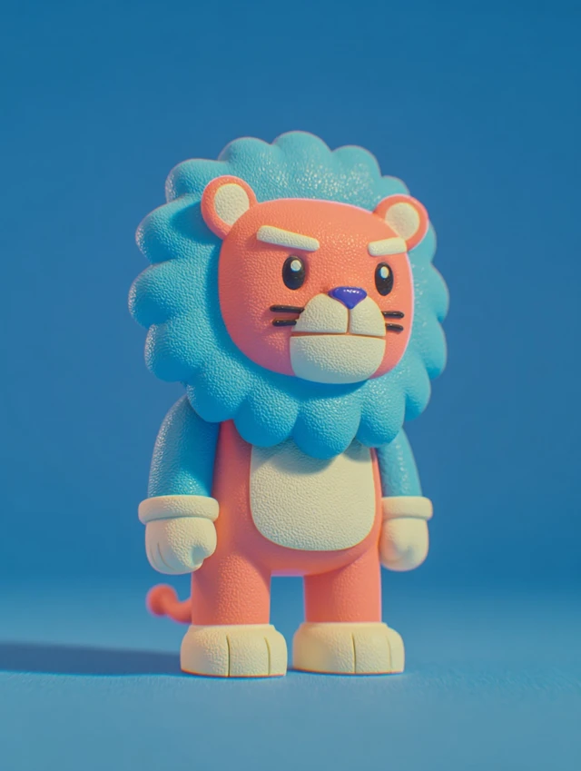 Stylized Lion Vinyl Toy Collectible Figure
