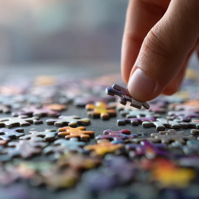 Completing the Puzzle Close Up Shot