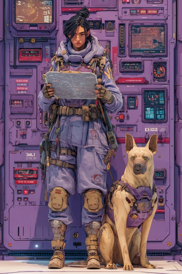 Female Commander in Futuristic War Room