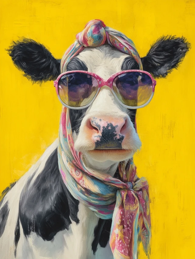 Cool Cow in Sunglasses Art Print