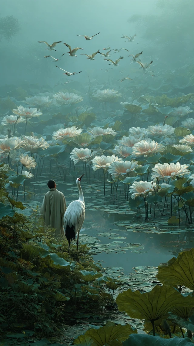 Crane Pond Meditation Ancient Vietnam