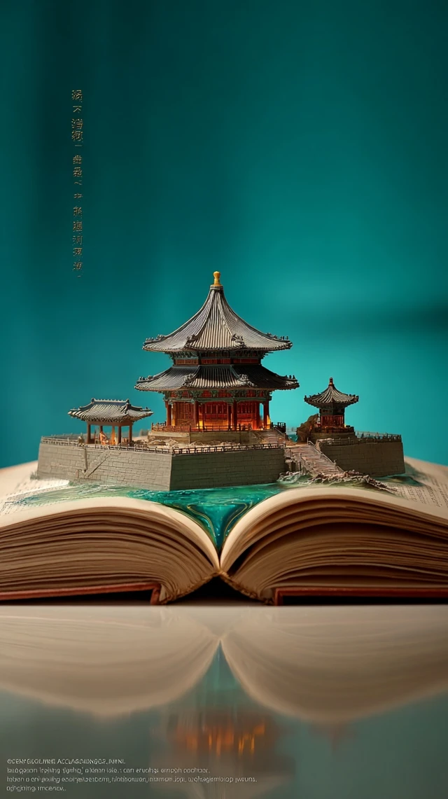 Tengwang Pavilion 3D Fantasy on Ancient Book