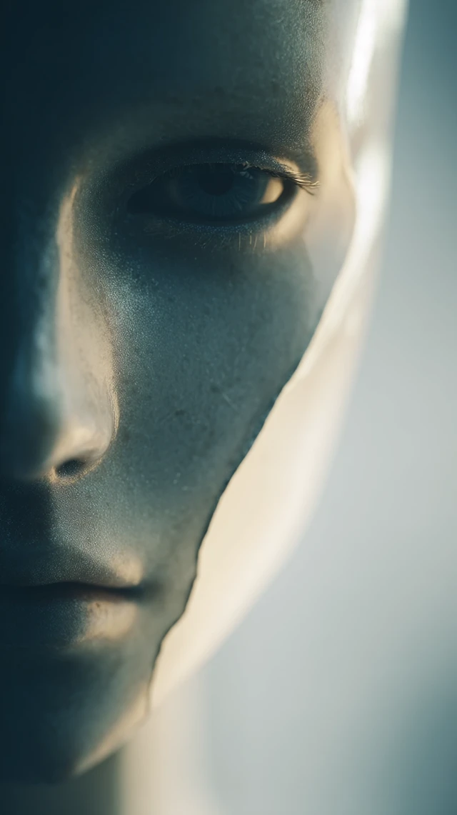 Humanoid Face Split Surreal Soft Light