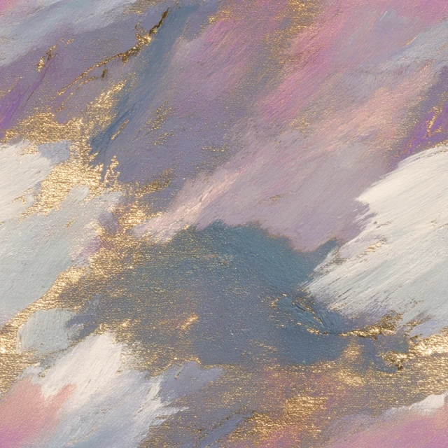Sandstone Painting in Turner Style with Gold Accents
