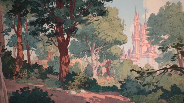 Classic Disney Animated Background Art Scene