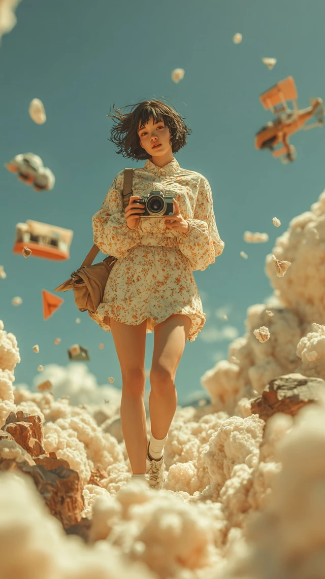 Dreamy Japanese Girl Photography Surreal Sky