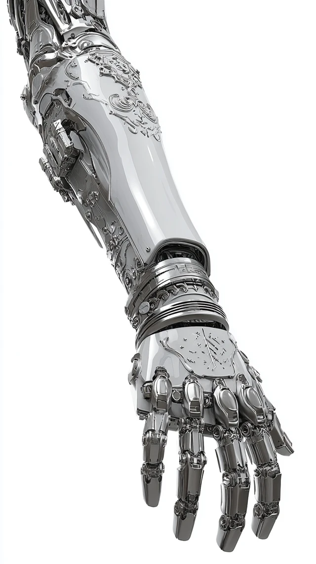 Cybernetic Arm with Retractable Tools and Plating