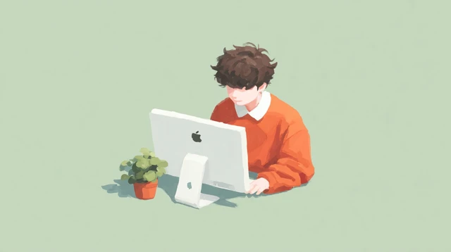 School Kid in Virtual Classroom Vector Illustration