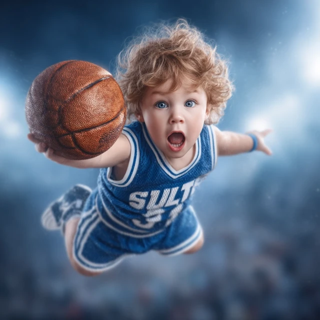 Baby Basketball Star Slam Dunk Photo