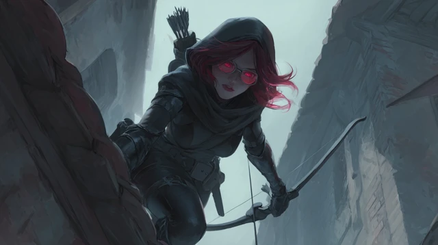 DND Rogue Redhead Fight Scene Art